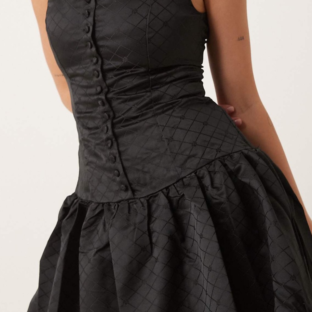 Glamorous Black Quilted Mini Dress
